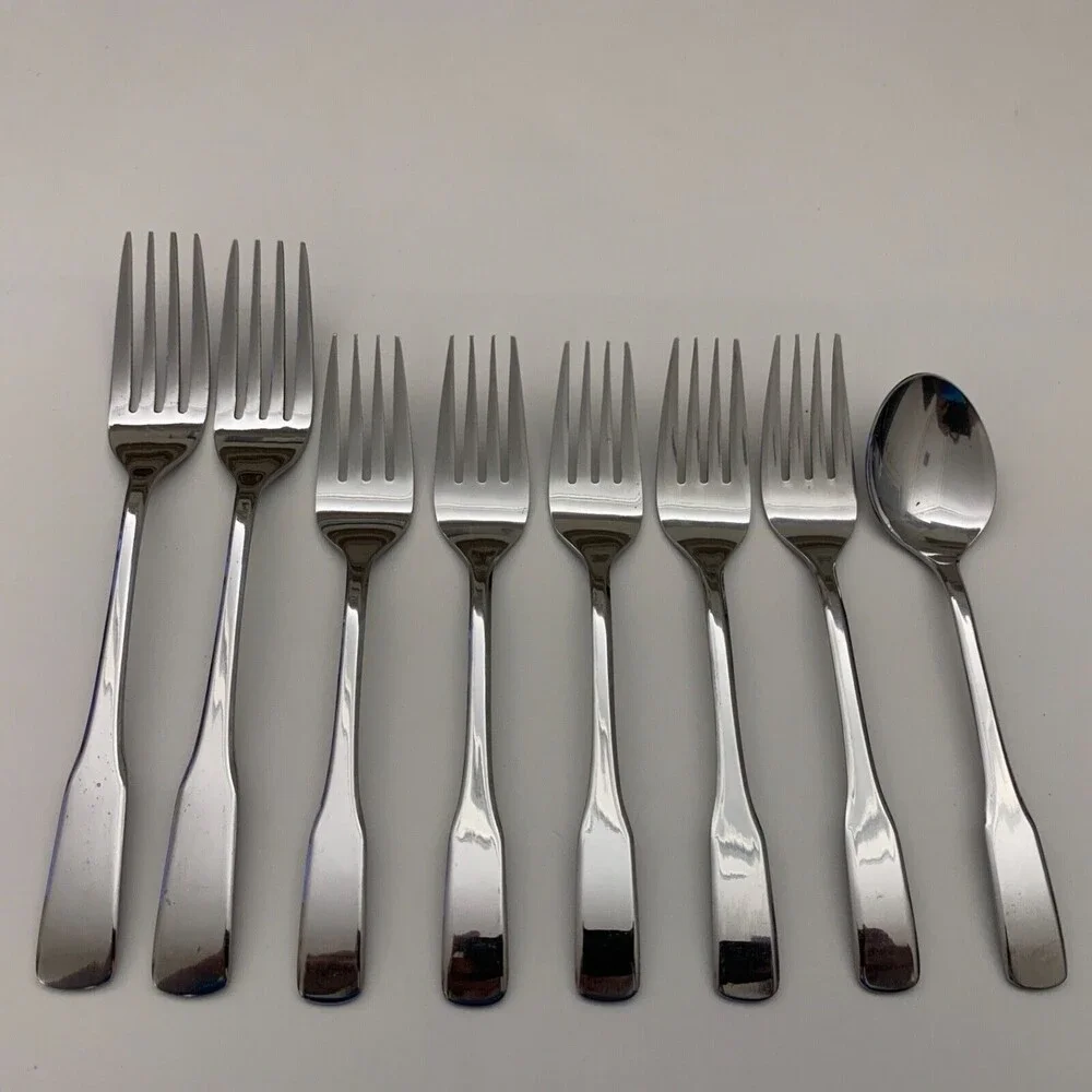 Select Stainless‎ Steel Forks Spoon Flatware Lot of 8